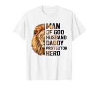 Maglietta Lion Strength Man of God Husband Daddy Protector Hero Maglietta