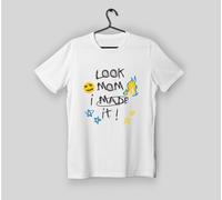 Maglietta "Look Mom I Made It"- TS37/N -T-Shirt Divertente con Grafica Creativa