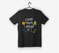 Maglietta "Look Mom I Made It"- TS37/N -T-Shirt Divertente con Grafica Creativa