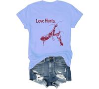 Maglietta Love Hurts, maglietta mantide religiosa, maglietta Love Hurts, maglietta divertente mantide religiosa, maglietta Love Hurts, Blu Carolina, M