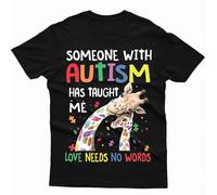 Maglietta Love Needs No Words Autism Awareness Day Promoting Love Acceptance #AD