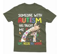Maglietta Love Needs No Words Autism Awareness Day Promoting Love Acceptance #AD