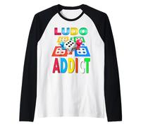 Maglietta Ludo Playing Card Game Ludo Addictive Idea Regalo Maglia con Maniche Raglan