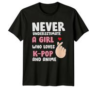 Maglietta Mai sottovalutare una ragazza che ama il K-Pop e gli anime