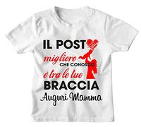 Maglietta Mamma Tshirt Bimbo Bimba Divertente Rossa Mamma Il Posto Migliore Che conosco è tra Le tue Braccia! - Idea Regalo