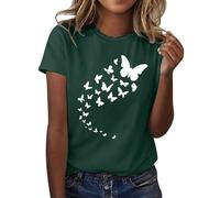 Maglietta Manica Corta Donna Elegante Comoda Firmate Casual Magliette Classica Leggera Oversize Girocollo T Shirt Elasticizzato Manica Corta Curvy Tee Bluse Larghe Bianca Cotone Vintage Maglia