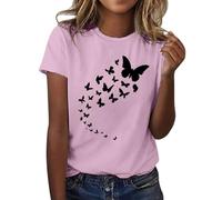 Maglietta Manica Corta Donna Elegante Comoda Firmate Casual Magliette Classica Leggera Oversize Girocollo T Shirt Elasticizzato Manica Corta Curvy Tee Bluse Larghe Bianca Cotone Vintage Maglia