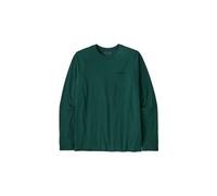 Patagonia - T-shirt da uomo in cotone riciclato - M's L/S P-6 Logo Responsibili-Tee Cascade Green per Uomo in Cotone - Taglia M - Verde