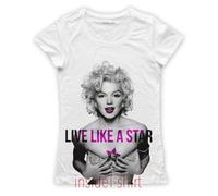 MAGLIETTA MARILYN MONROE maglia donna stella live like a star cool T-SHIRT GIRL