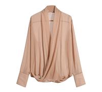 Maglietta maschile primaverile, casual, a maniche lunghe, colletto alto, traspirante, slim fit, design moderno, tessuto di alta qualità, cachi, XXL