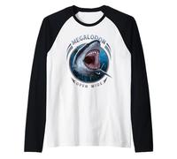 Maglietta Megalodon con squalo Gigante Regalo Maglia con Maniche Raglan
