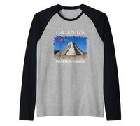 Maglietta Messico - Chichen Itza Pyramide Tourist Travel Maglia con Maniche Raglan
