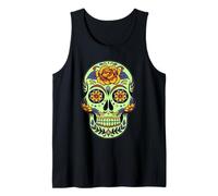 Maglietta Mexican Floral Day Of The Dead Skull Canotta