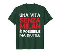 Maglietta Milano Divertente Regalo Milanista Maglietta, Uomo, Verde Foresta, S