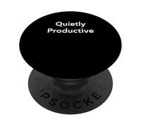Maglietta motivazione minimalista silenziosamente produttiva per studio sul lavoro PopSockets PopGrip Adesivo