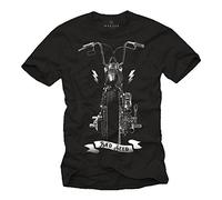 Maglietta Motociclista - T-Shirt con Stampa Moto Chopper Uomo - Reagli per Lui Anarchy Nera XL
