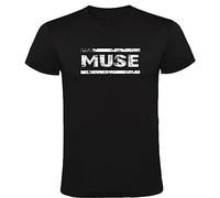 Maglietta Muse Logo Nero Uomo 100% Cotone Taglie S M L XL XXL Maniche Corte T-Shirt, Nero , L