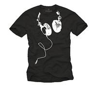 Maglietta Musica - Cuffia T-Shirt per Uomo Vinile Headphones Nera M