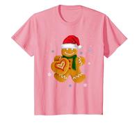 Maglietta Natalizia con omino di Pan di Zenzero Maglietta, Bambini, Rosa, 10 Anni