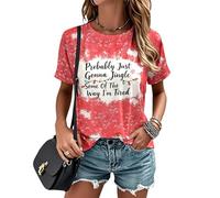 Maglietta natalizia da donna, con scritta in inglese "Probably Just Gonna Jingle Some of the Way I'm Tired", divertente maglietta natalizia da viaggio, Testo divertente di Natale, 5XL