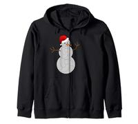 Maglietta Natalizia da pallavolo, con Pupazzo di Neve Felpa con Cappuccio