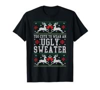 Maglietta Natalizia Ugly Too Cute Funny Xmas Maglietta