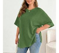Maglietta nera a maniche corte basic, casual, comoda e sciolta, versatile e snellente, adatta a donne taglie forti, per outfit estivi, top oversize, stile semplice, per uscire 0XL,1XL,2XL,3XL,4XL,5XLC