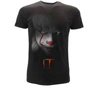Maglietta Nera Clown IT Face of Clown Stephen King Film Ufficiale Originale 2017