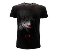 Maglietta Nera Clown IT Face of Clown Stephen King Film Ufficiale Originale 2017