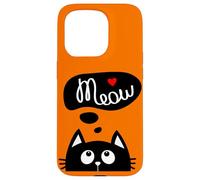 Maglietta nera con gatto miao regalo, design grafico carino gatto animale domestico Custodia per iPhone 15 Pro