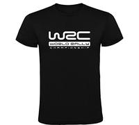 Maglietta nera con logo WRC World Rally Championship uomo 100% cotone taglia S M L XL XXL maniche corte, nero, L