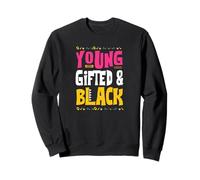 Maglietta Nera con Scritta Young Gifted And Black Felpa