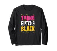 Maglietta Nera con Scritta Young Gifted And Black Maglia a Manica
