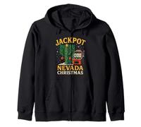 Maglietta Nevada Jackpot NV Christmas Slot Cactus Lights Felpa con Cappuccio