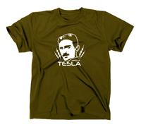 Maglietta Nikola Tesla Nerd Inventore Energia Libera Geek Scienza Scienziato