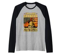 Maglietta Non ho paura di nulla - Nonno e Pompiere Americano Maglia con Maniche Raglan