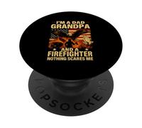 Maglietta Non ho paura di nulla - Nonno e Pompiere Americano PopSockets PopGrip Adesivo