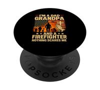Maglietta Non ho paura di nulla - Nonno e Pompiere Americano PopSockets PopGrip Adesivo