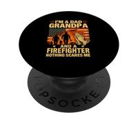 Maglietta Non ho paura di nulla - Nonno e Pompiere Americano PopSockets PopGrip Adesivo