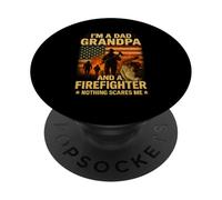 Maglietta Non ho paura di nulla - Nonno e Pompiere Americano PopSockets PopGrip Adesivo