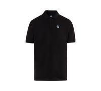 North Sails Polo Uomo Basic 692451 Maniche corte Cotone con patch logo Nero
