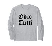 Maglietta Odio Tutti T-Shirt Scritta Gotica Frase Divertente Maglia a Manica