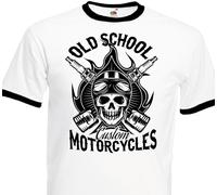 Maglietta Old School Motorcycles Custom Biker Motociclista Indian Harley Teschio