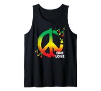 Maglietta One Love Rasta Reggae Music Peace Sign Rastafari Roots Canotta