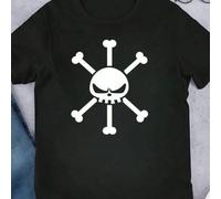 Maglietta One Piece Skull con grafica anime, t-shirt da uomo con scollo tondo, 220 g/m², per l'estate, realizzata in puro cotone, manica corta (1 pezzo) T-shirt da uomo a maniche corte e scollo tondo,