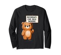 Maglietta Orso Ricorda Che Devi Morire Divertente Citazione Maglia a Manica