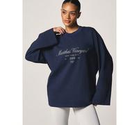 Maglietta oversize a girocollo con maniche lunghe, stampa con testo "Martha's Vineyard", in morbido cotone, comoda per l'autunno e l'inverno L,M,S,XL,XSLettereTessuto in maglia