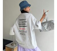 Maglietta oversize con grafica slogan "Quando non riesci a trovare il sole, sii tu il sole", con scritta "AWESOME POWER" per sollevare il morale L,M,S,XLsloganTessuto