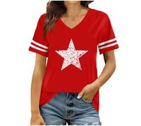 Maglietta Oversize da Donna Essential Offerte Estive T Shirt Donna Cotone con Stampa Magliette Manica Corta T-Shirt Elegante Sciolto di Base con Scollo a V Maglietta Casual Firmate Classica Tee Tops