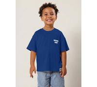 Maglietta oversize da ragazzo a maniche corte con stampa di testo "Future Icon", casual, girocollo, in misto cotone, capo essenziale per il guardaroba di base dei bambini 6Y,7Y,4Y,5YLetterePoliestere